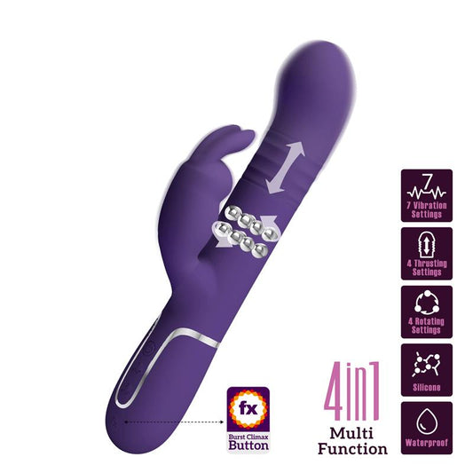 PRETTY LOVE - COALE RABBIT VIBRATOR 4 IN 1 PURPLE