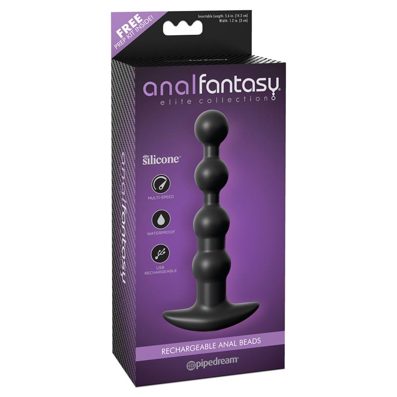 ANAL FANTASY ELITE - VIBRATING ANAL BEADS BLACK