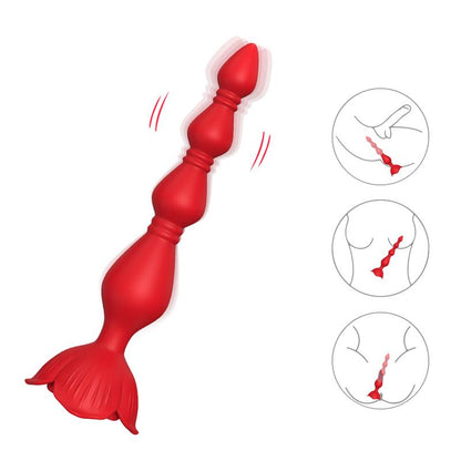 URBAN SKY - VIBRATING ANAL BEADS WITH ROSE BASE
