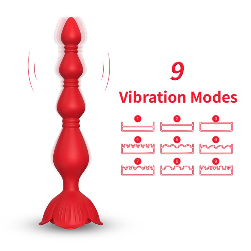 URBAN SKY - VIBRATING ANAL BEADS WITH ROSE BASE