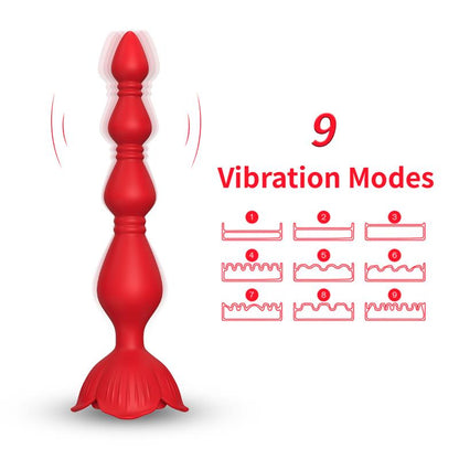 URBAN SKY - VIBRATING ANAL BEADS WITH ROSE BASE