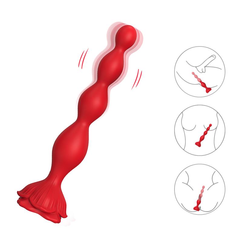 URBAN SKY - VIBRATING ANAL BEADS WITH ROSE BASE