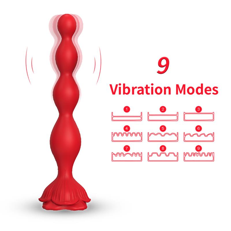 URBAN SKY - VIBRATING ANAL BEADS WITH ROSE BASE