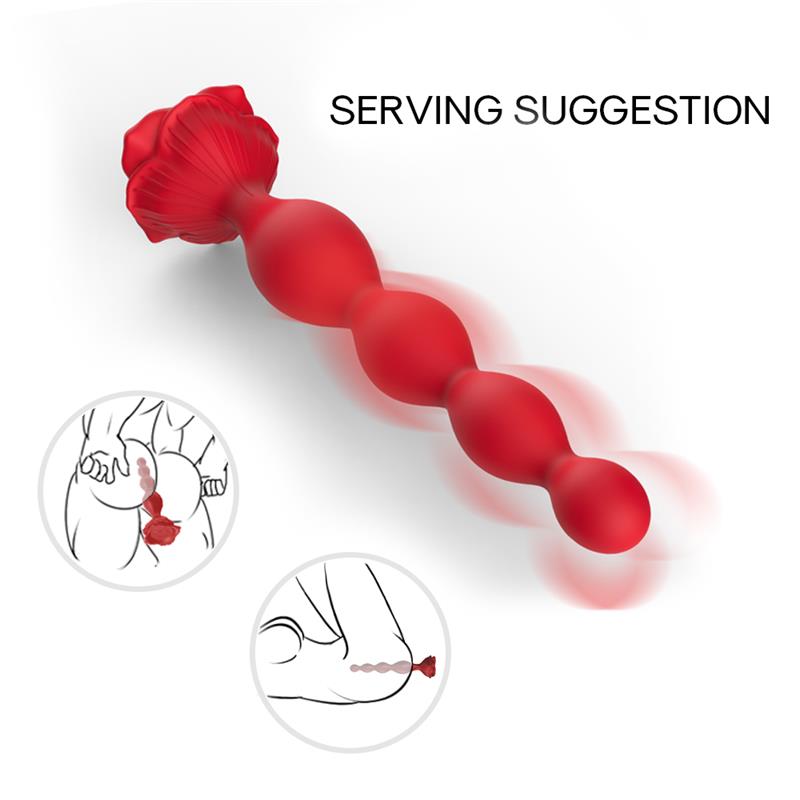URBAN SKY - VIBRATING ANAL BEADS WITH ROSE BASE