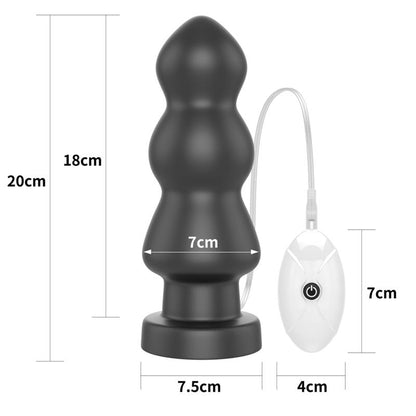 LOVETOY - VIBRATING BUTT PLUG KING SIZED 7.8 BLACK