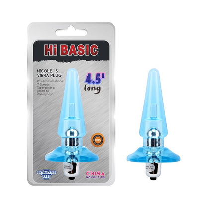 CHISA - VIBRATING BUTT PLUG NICOLES 12.5 X 3.2 CM AZUL
