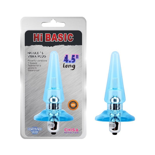 CHISA - VIBRATING BUTT PLUG NICOLES 12.5 X 3.2 CM AZUL