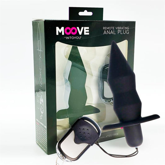 MOOVE - VIBRATING BUTT PLUG WITH REMOTE CONTROL SILICONE BLACK