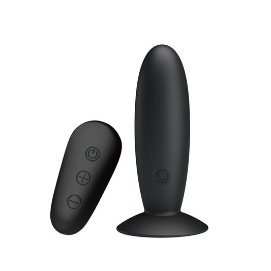 MR PLAY - ANAL PLUG WITH VIBRATION BLACK REMOTE CONTROL