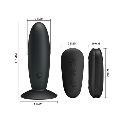 MR PLAY - ANAL PLUG WITH VIBRATION BLACK REMOTE CONTROL