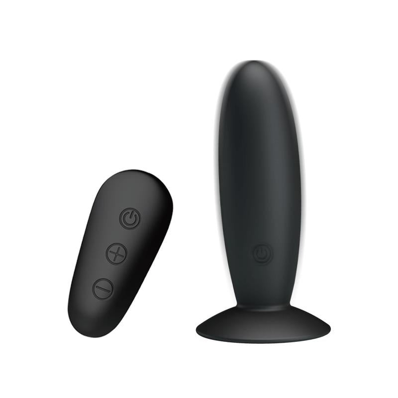 MR PLAY - ANAL PLUG WITH VIBRATION BLACK REMOTE CONTROL