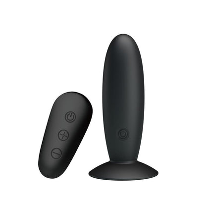 MR PLAY - ANAL PLUG WITH VIBRATION BLACK REMOTE CONTROL