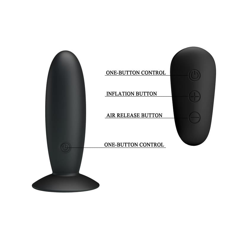 MR PLAY - ANAL PLUG WITH VIBRATION BLACK REMOTE CONTROL