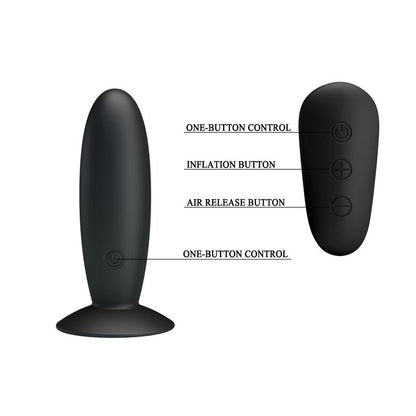 MR PLAY - ANAL PLUG WITH VIBRATION BLACK REMOTE CONTROL