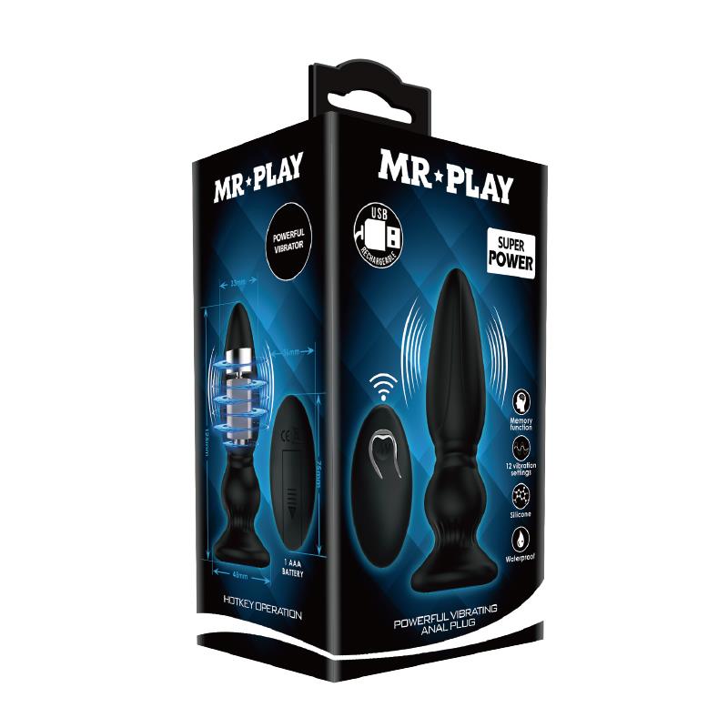 MR PLAY - VIBRATING BUTT PLUG WITH REMOTE