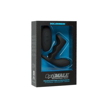 OPTIMALE - VIBRATING COCK CAGE WITH WIRELESS REMOTE BLACK