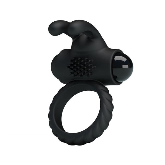 PRETTYLOVE - VIBRATING COCK RING EUDORA BLACK