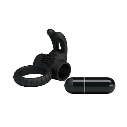 PRETTYLOVE - VIBRATING COCK RING EUDORA BLACK