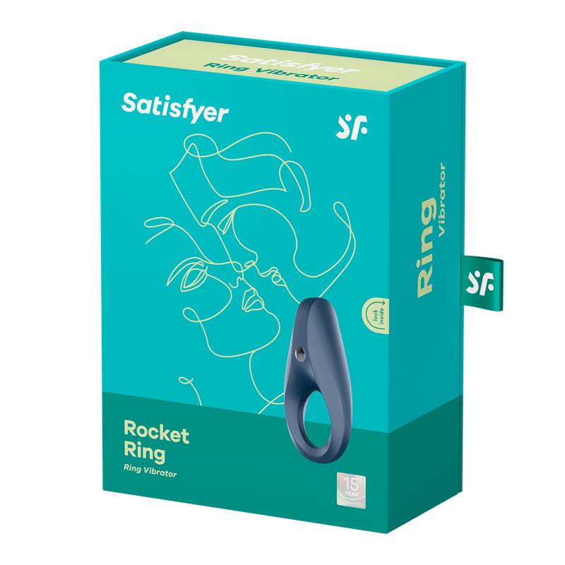 SATISFYER - VIBRATING COCK RING ROCKET DARK BLUE