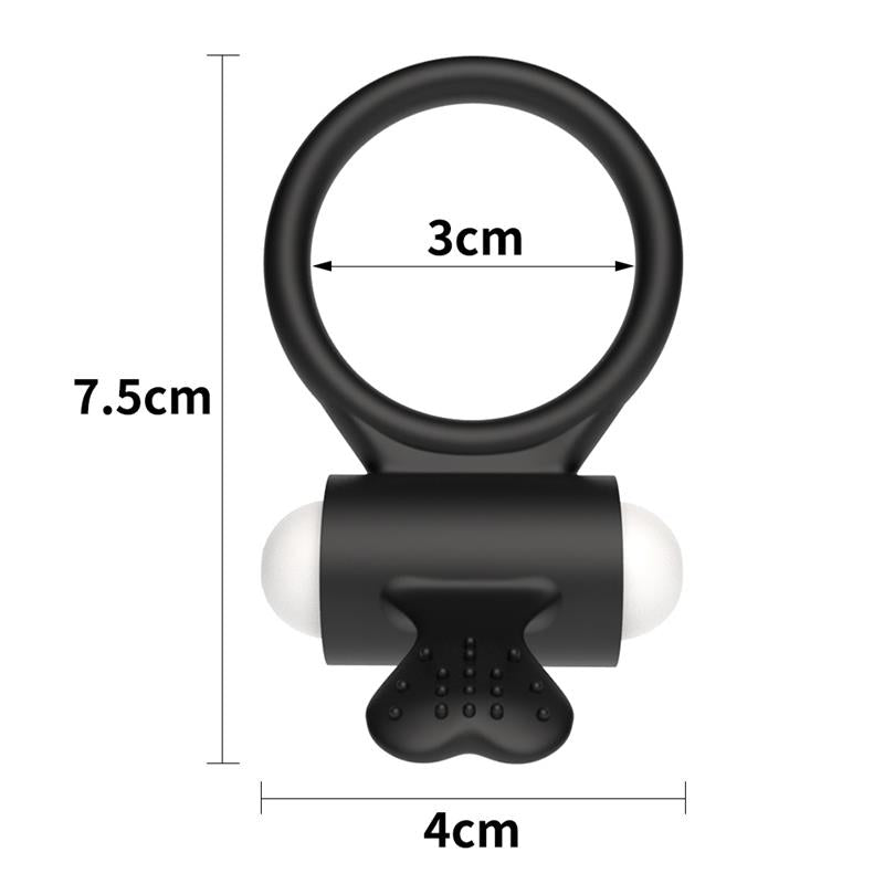 LOVETOY - VIBRATING COCKRING POWER CLIT BLACK
