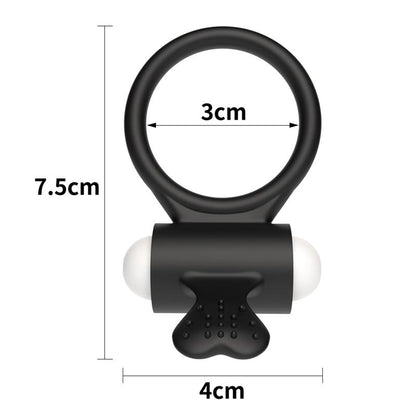 LOVETOY - VIBRATING COCKRING POWER CLIT BLACK