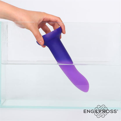 DILDOX BY ENGILY ROSS - VIBRATING COLOR-CHANGING DILDO BLUE TO PURPLE SIZE M 17 CM
