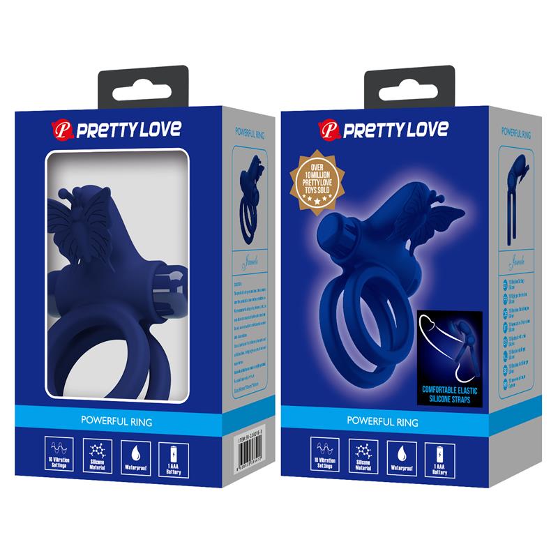 PRETTYLOVE - VIBRATING DOUBLE PENIS RING