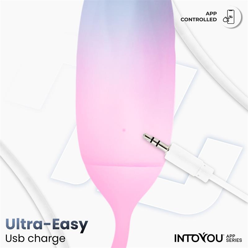 INTOYOU APP SERIES - VIBRATING EGG DOUBLE LAYER SILICONE WITH APP BLUE/PINK