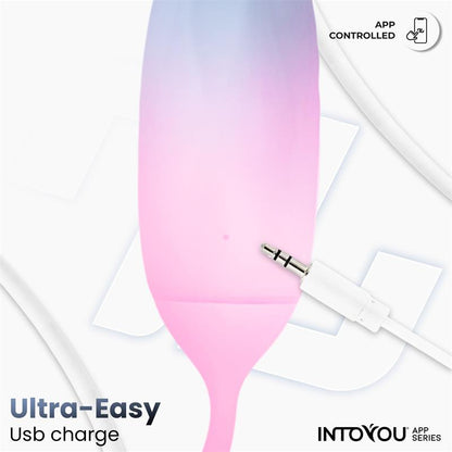INTOYOU APP SERIES - VIBRATING EGG DOUBLE LAYER SILICONE WITH APP BLUE/PINK