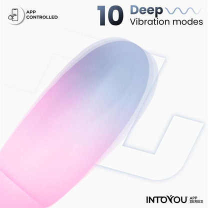 INTOYOU APP SERIES - VIBRATING EGG DOUBLE LAYER SILICONE WITH APP BLUE/PINK