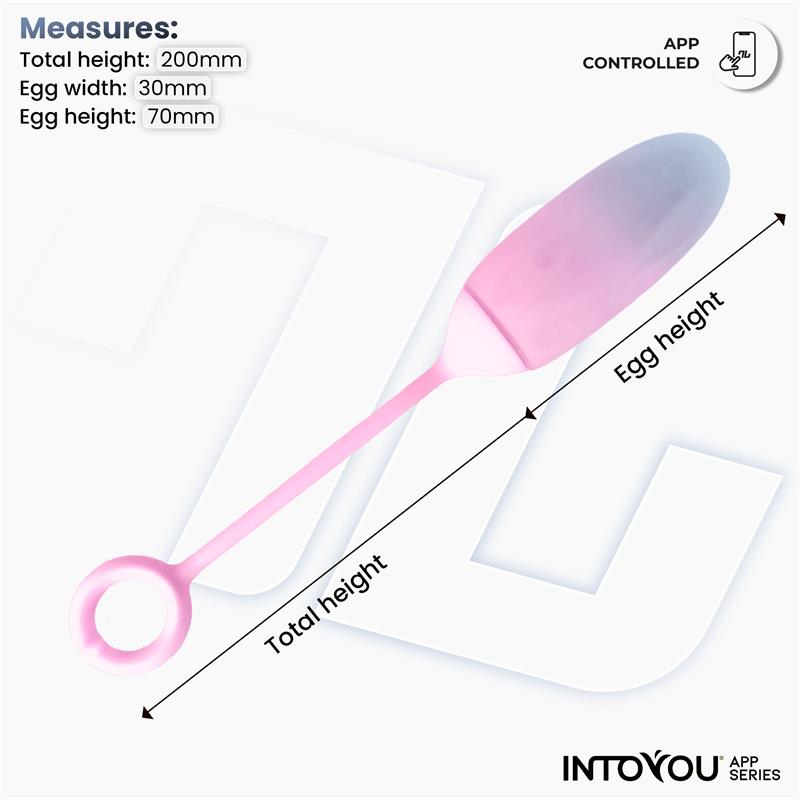 INTOYOU APP SERIES - VIBRATING EGG DOUBLE LAYER SILICONE WITH APP BLUE/PINK