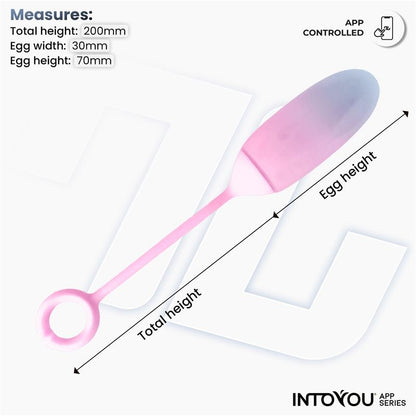 INTOYOU APP SERIES - VIBRATING EGG DOUBLE LAYER SILICONE WITH APP BLUE/PINK