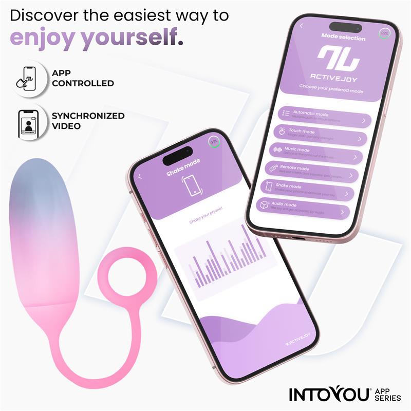 INTOYOU APP SERIES - VIBRATING EGG DOUBLE LAYER SILICONE WITH APP BLUE/PINK