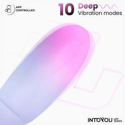 SÉRIE D'APPLICATIONS INTOYOU - OEUF VIBRANT DOUBLE COUCHE EN SILICONE AVEC APPLICATION ROSE/BLEU