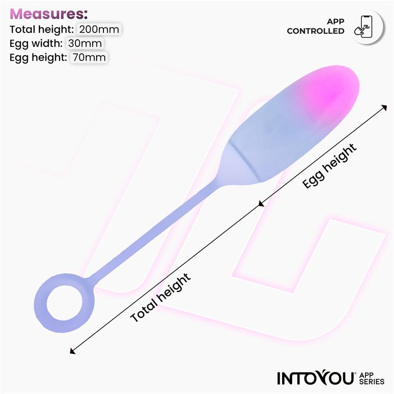 INTOYOU APP SERIES - VIBRATING EGG DOUBLE LAYER SILICONE WITH APP PINK/BLUE
