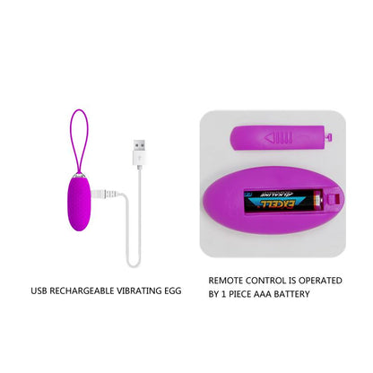 PRETTYLOVE - VIBRATING EGG JOANNA USB PURPLE