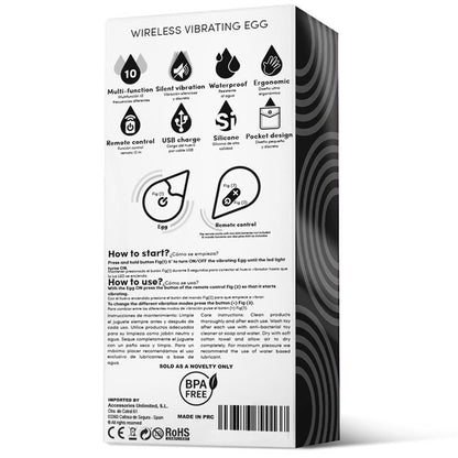 DROPS - VIBRATING EGG REMOTE CONTROL USB SILICONE BLACK