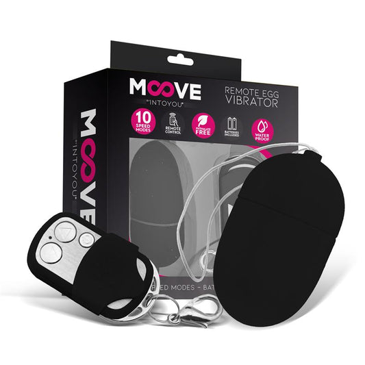 MOOVE - VIBRATING EGG WITH REMOTE CONTROL MEDIUM SIZE BLACK