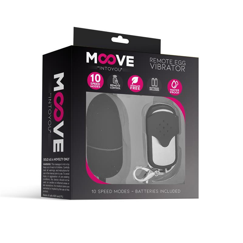 MOOVE - VIBRATING EGG WITH REMOTE CONTROL MEDIUM SIZE BLACK
