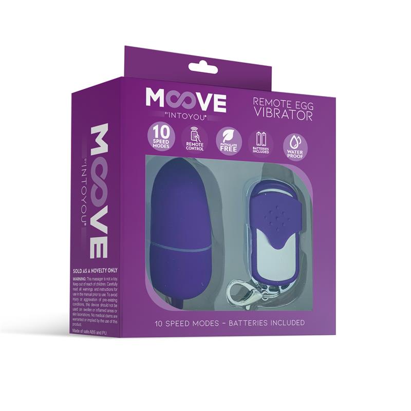 MOOVE - VIBRATING EGG WITH REMOTE CONTROL MEDIUM SIZE PURPLE