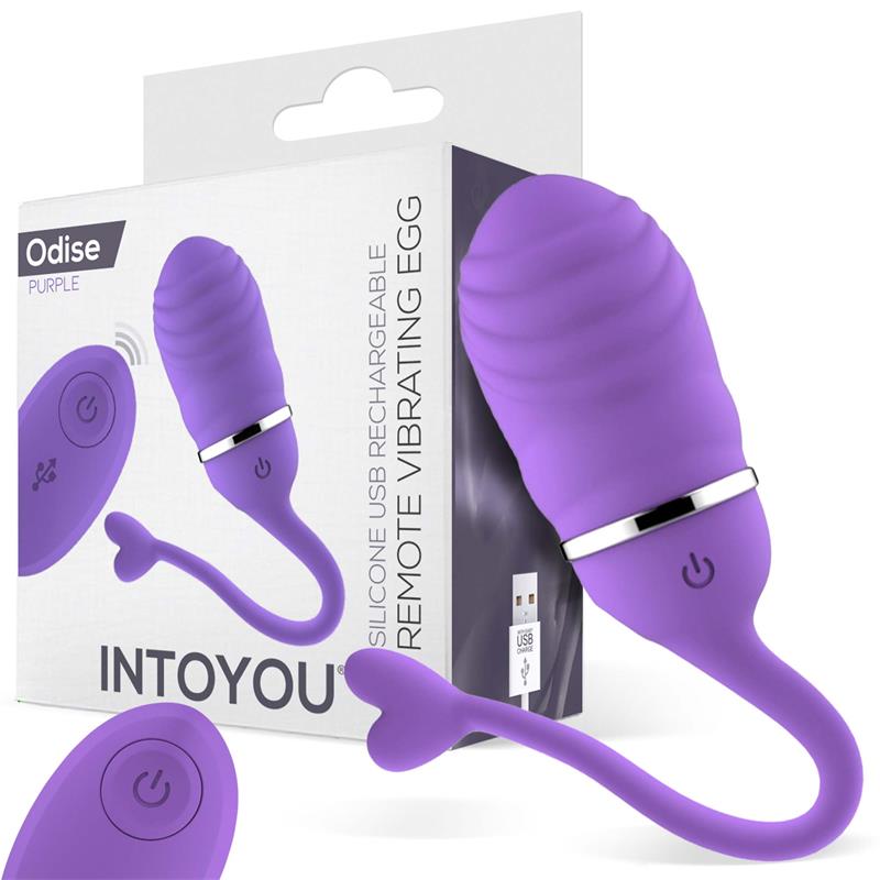 INTOYOU - VIBRATING EGG WITH REMOTE CONTROL ODISE USB SILICONE PURPLE