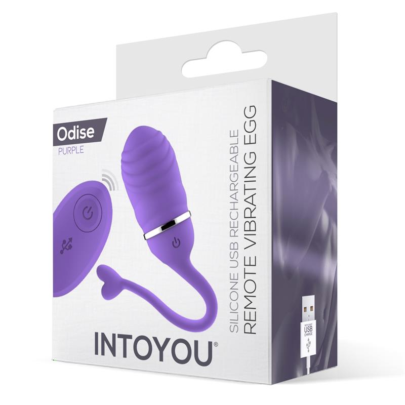 INTOYOU - HUEVO VIBRADOR CON CONTROL REMOTO ODISE USB SILICONA MORADO