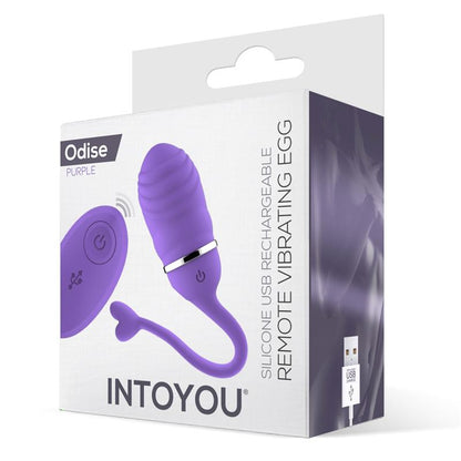 INTOYOU - VIBRATING EGG WITH REMOTE CONTROL ODISE USB SILICONE PURPLE