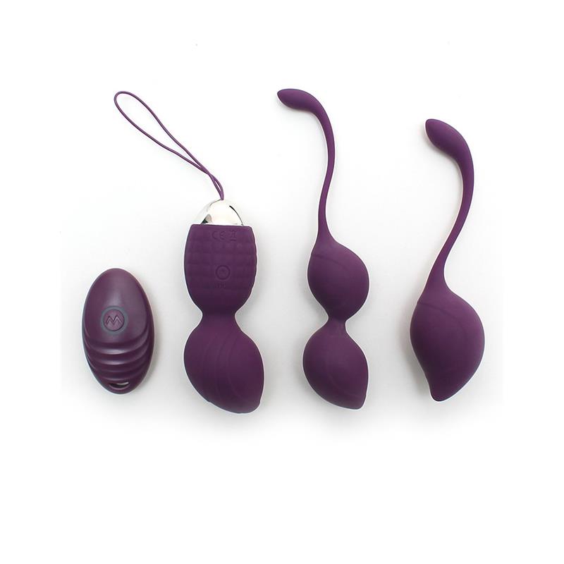 RIMBA TOYS - VIBRATING KEGEL BALL SET REMOTE CONTROL RIMINI PURPLE