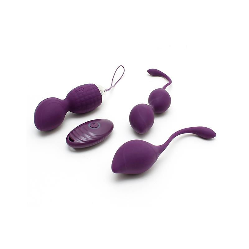 RIMBA TOYS - VIBRATING KEGEL BALL SET REMOTE CONTROL RIMINI PURPLE