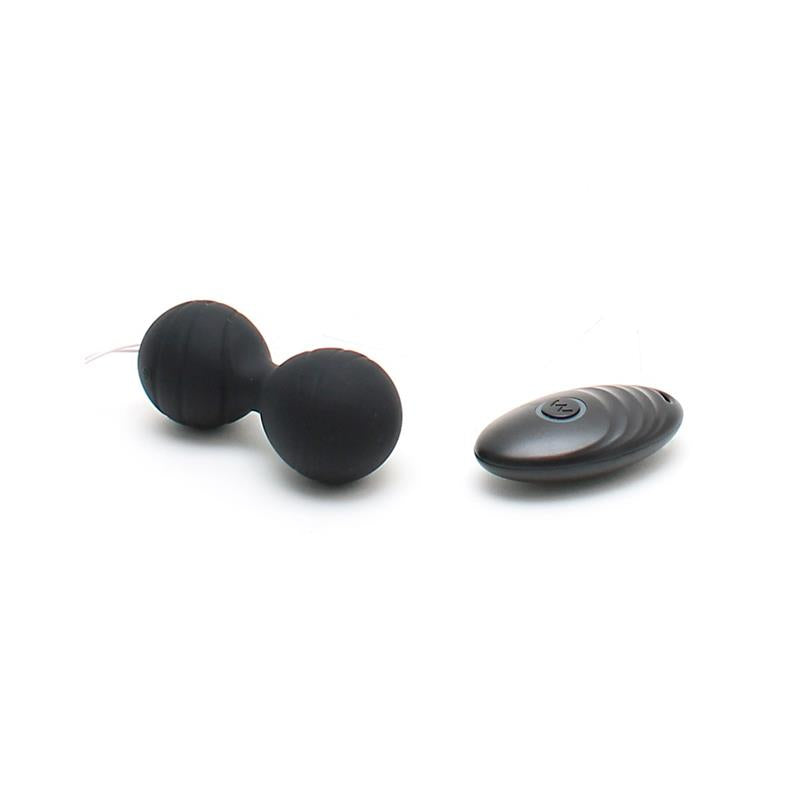 RIMBA TOYS - VIBRATING KEGEL BALLS WITH REMOTE CONTROL CANNES BLACK