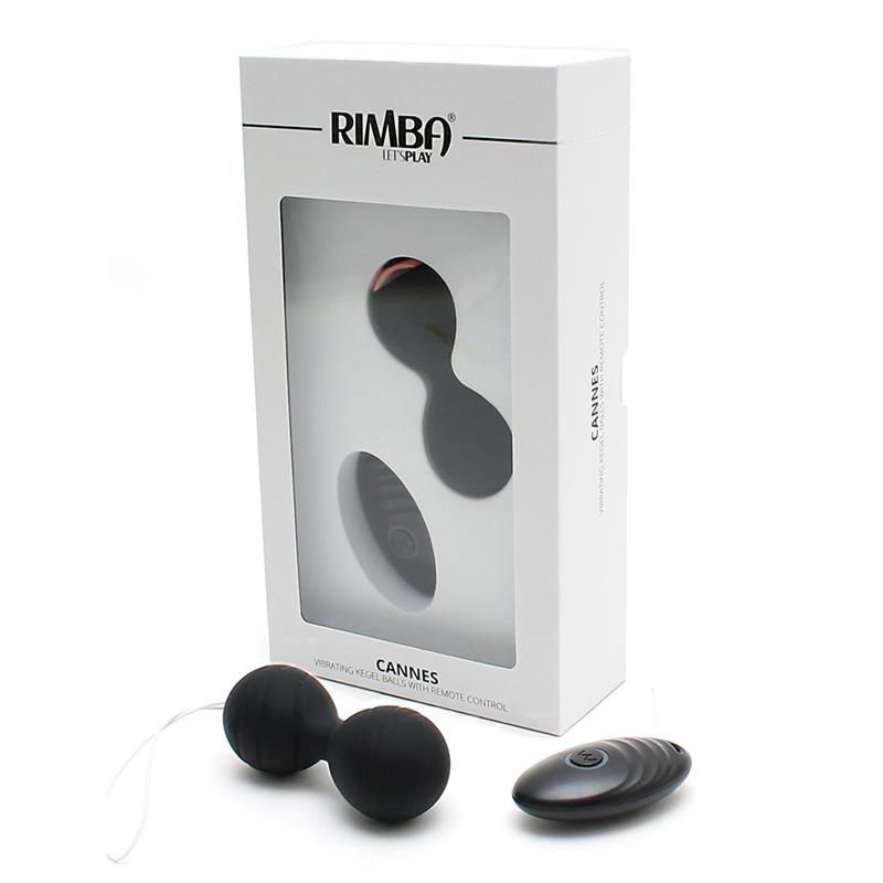 RIMBA TOYS - VIBRATING KEGEL BALLS WITH REMOTE CONTROL CANNES BLACK