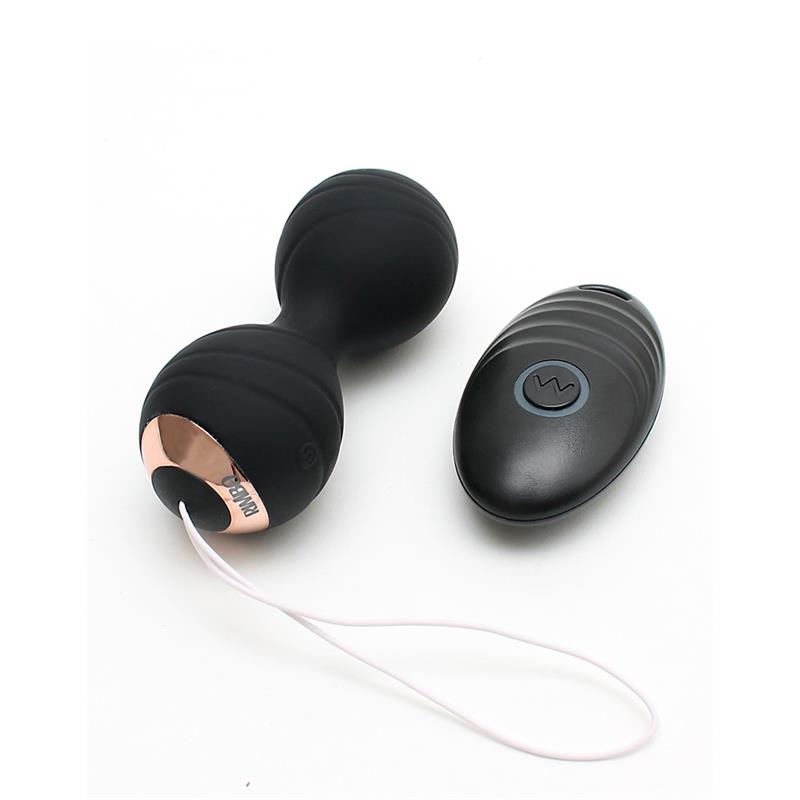 RIMBA TOYS - VIBRATING KEGEL BALLS WITH REMOTE CONTROL CANNES BLACK