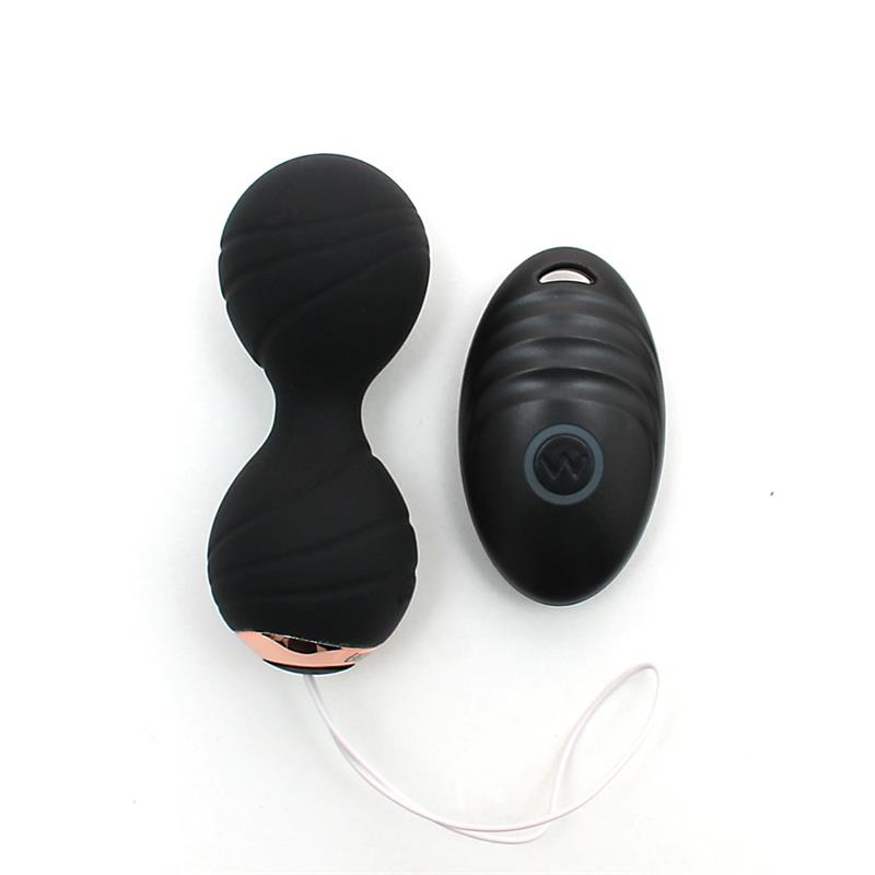 RIMBA - VIBRATING KEGEL BALLS WITH REMOTE CONTROL CANNES BLACK