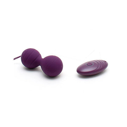 RIMBA TOYS - VIBRATING KEGEL BALLS WITH REMOTE CONTROL CANNES PURPLE